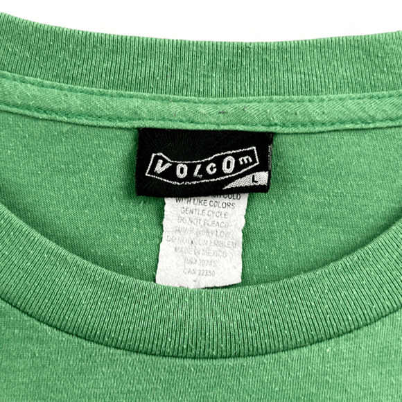 Volcom Shirt Adult LARGE Green Black Stripe Y2K Skater Skateboard - Picture 4 of 7